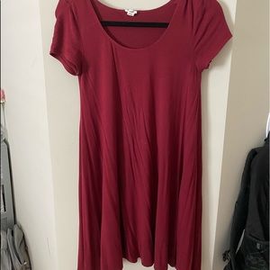 Wine Red Tshirt Dress